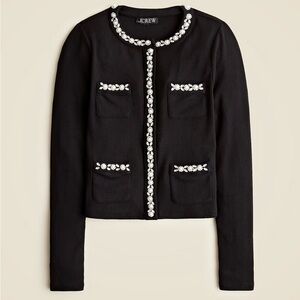 J. Crew - Vintage Rib Lady Jacket with Pearl Trim - Small